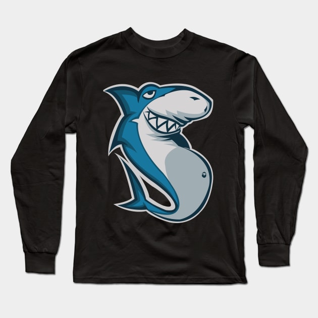 FatSharkYes Shark Long Sleeve T-Shirt by Tusn